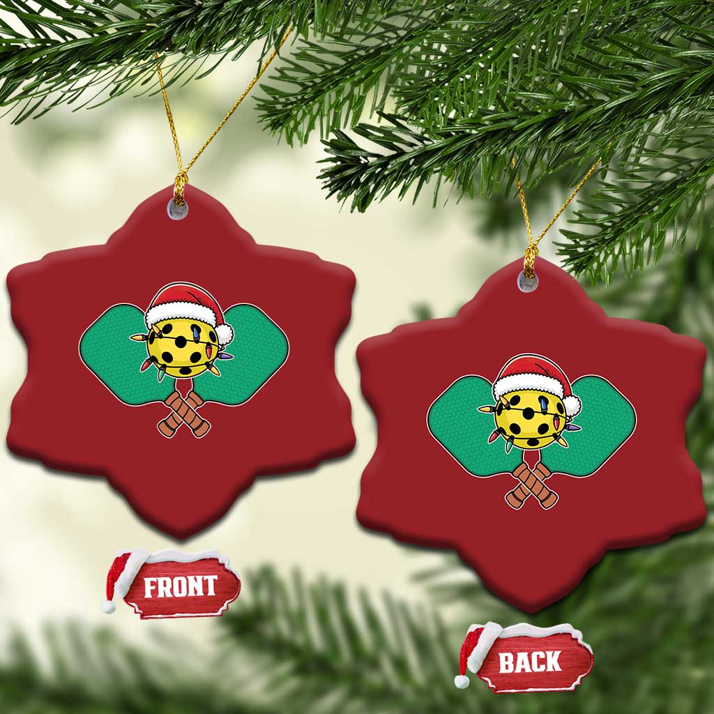 Funny Xmas Pickleball Holiday Santa Hat Christmas Ornament TS11