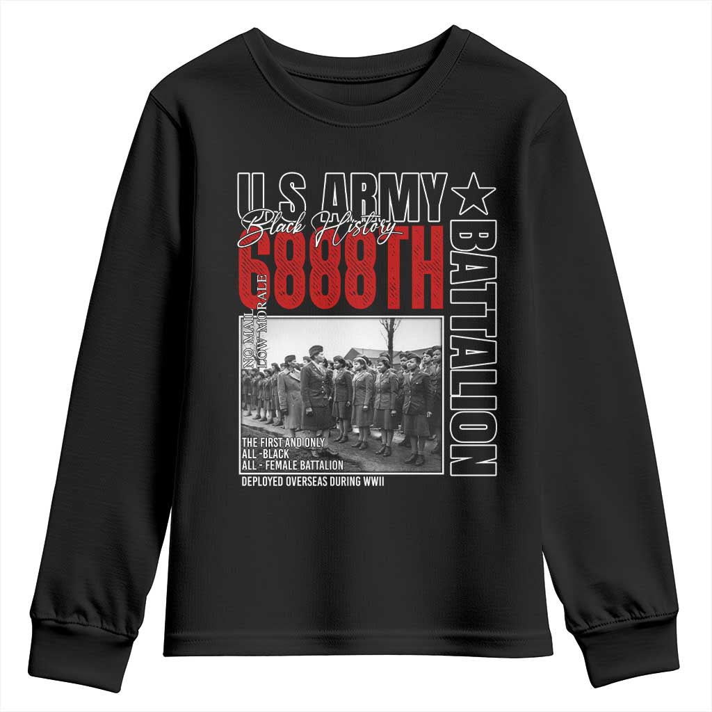 6888th Battalion Youth Sweatshirt The First And Only All Black Female Battalion Black History TS11