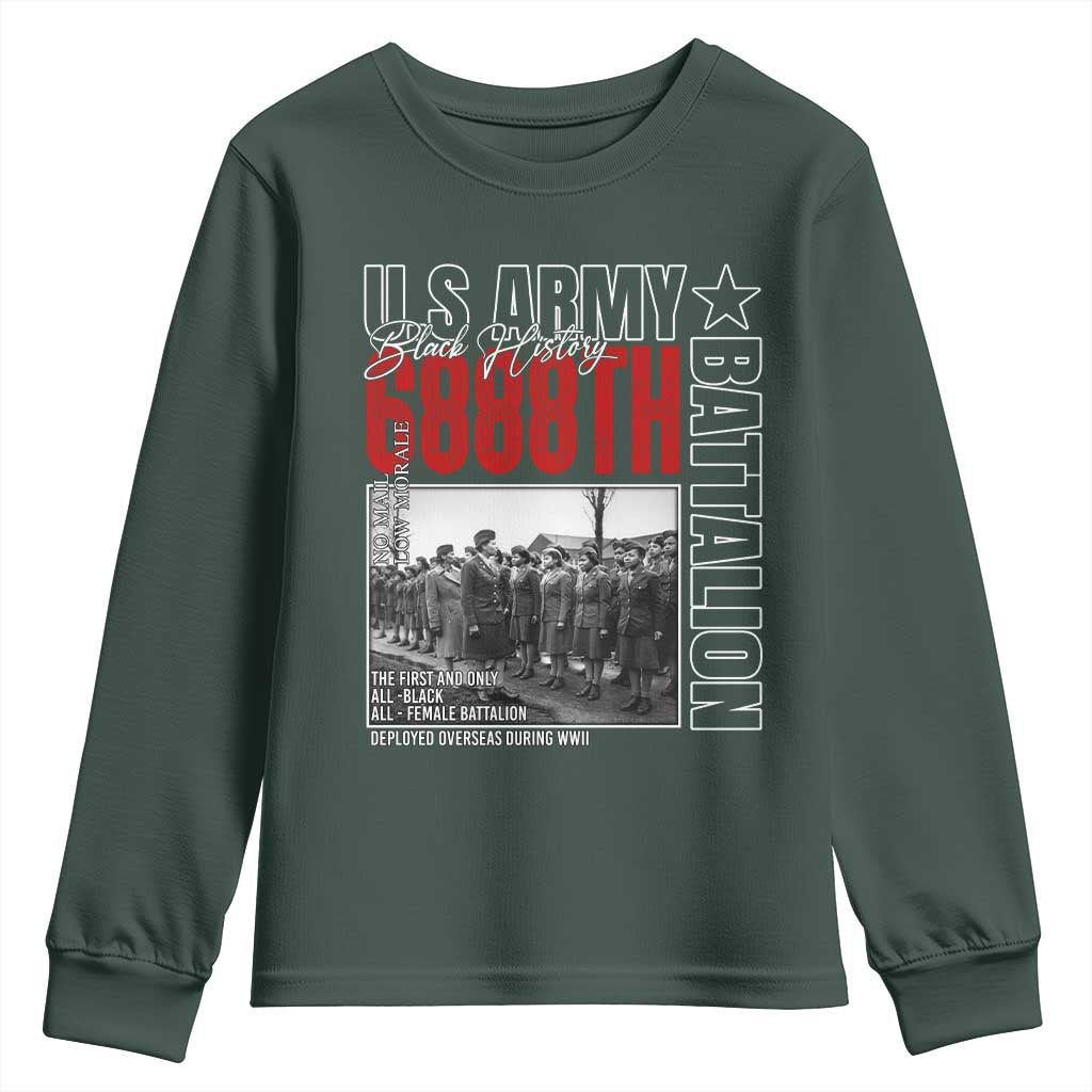 6888th Battalion Youth Sweatshirt The First And Only All Black Female Battalion Black History TS11