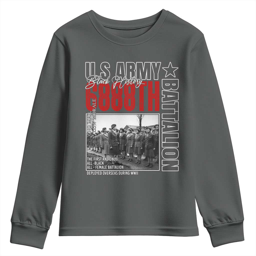 6888th Battalion Youth Sweatshirt The First And Only All Black Female Battalion Black History TS11