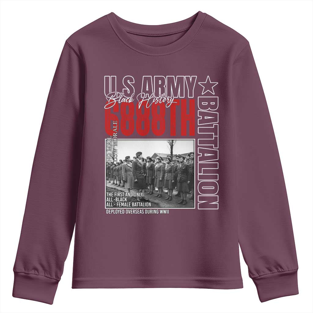 6888th Battalion Youth Sweatshirt The First And Only All Black Female Battalion Black History TS11