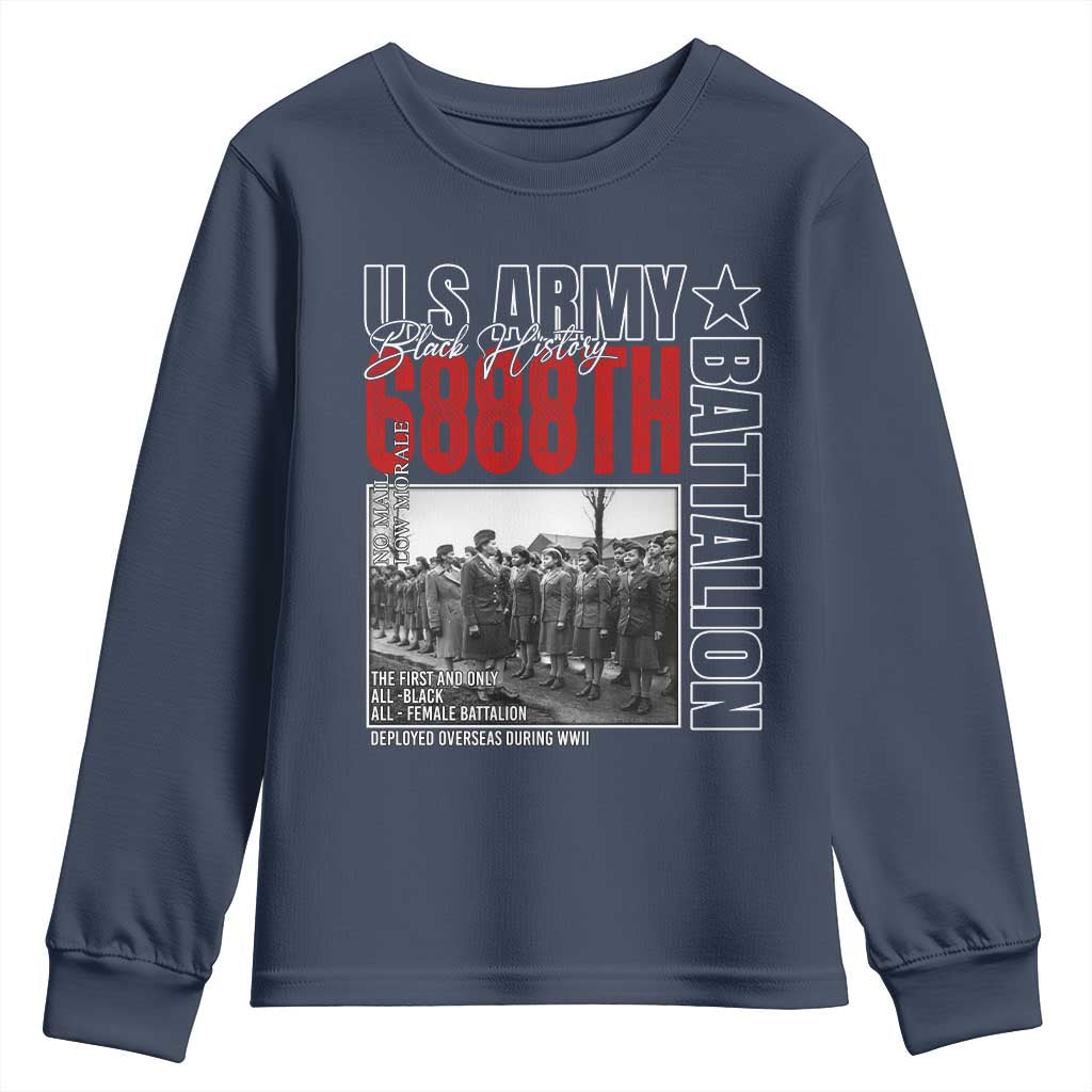 6888th Battalion Youth Sweatshirt The First And Only All Black Female Battalion Black History TS11