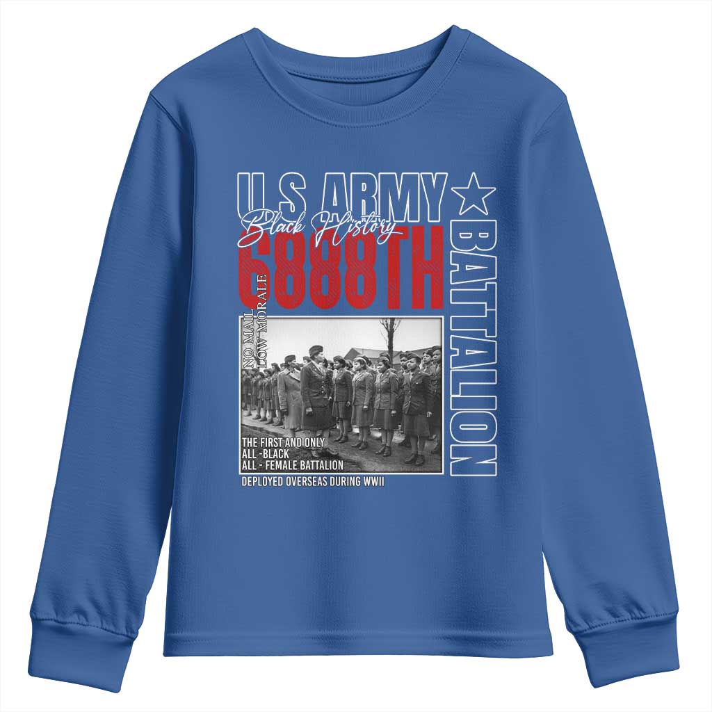 6888th Battalion Youth Sweatshirt The First And Only All Black Female Battalion Black History TS11