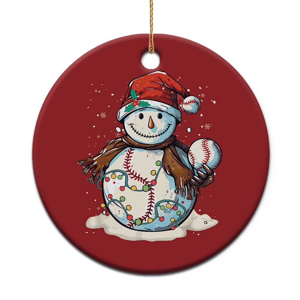 Funny Xmas Baseball Christmas Ornament Cute Snowman Baseball Players Santa Hat TS11