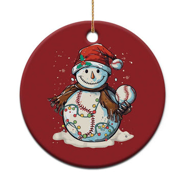 Funny Xmas Baseball Christmas Ornament Cute Snowman Baseball Players Santa Hat TS11