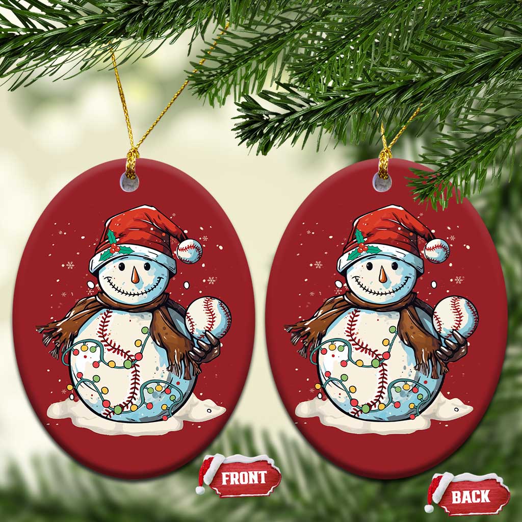 Funny Xmas Baseball Christmas Ornament Cute Snowman Baseball Players Santa Hat TS11