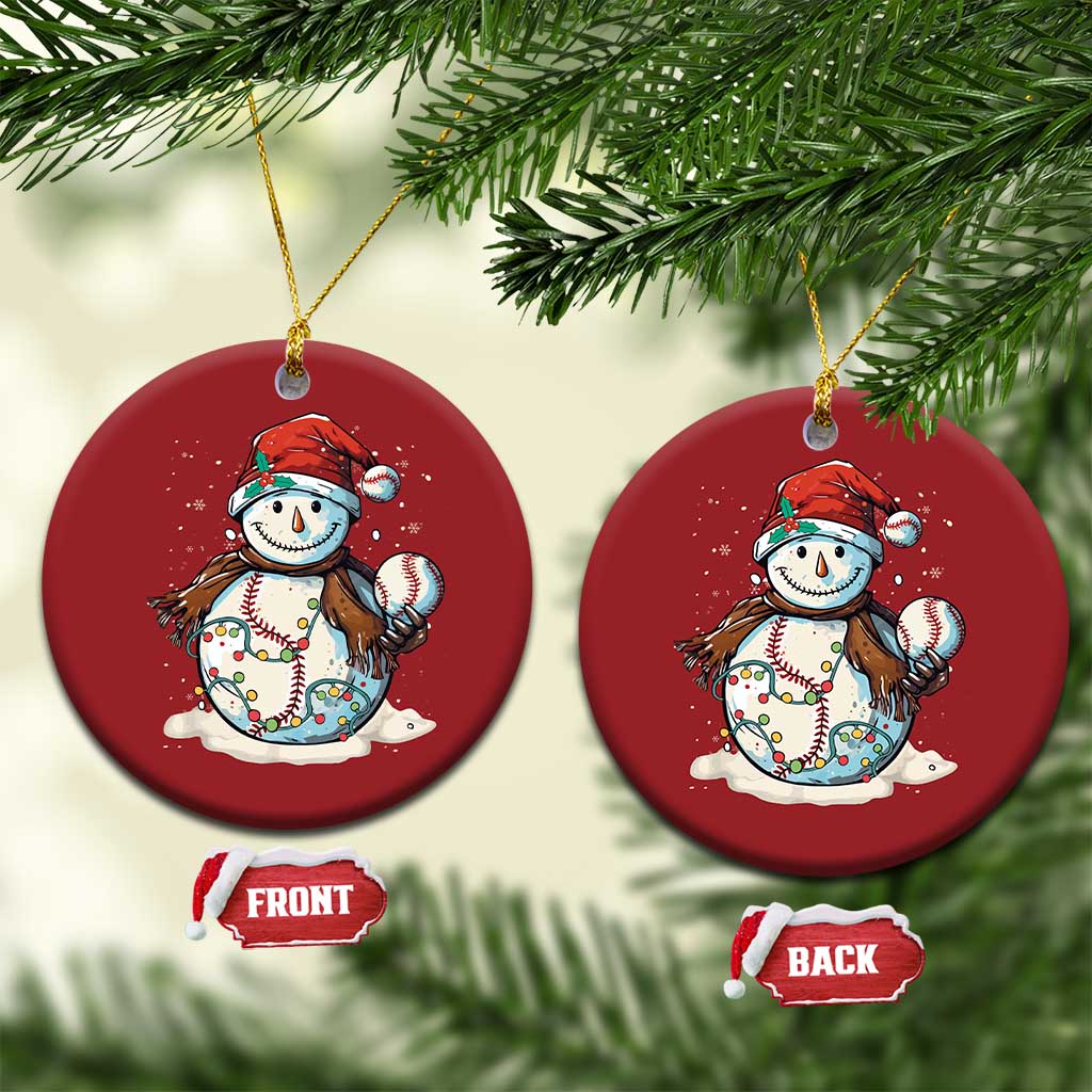 Funny Xmas Baseball Christmas Ornament Cute Snowman Baseball Players Santa Hat TS11
