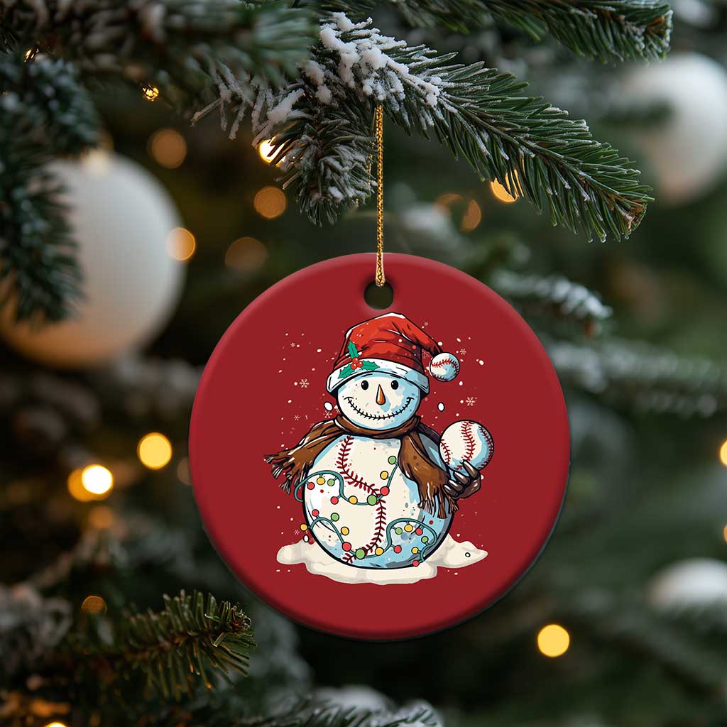Funny Xmas Baseball Christmas Ornament Cute Snowman Baseball Players Santa Hat TS11