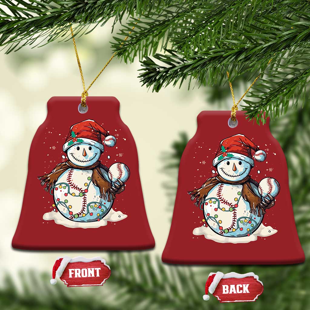 Funny Xmas Baseball Christmas Ornament Cute Snowman Baseball Players Santa Hat TS11