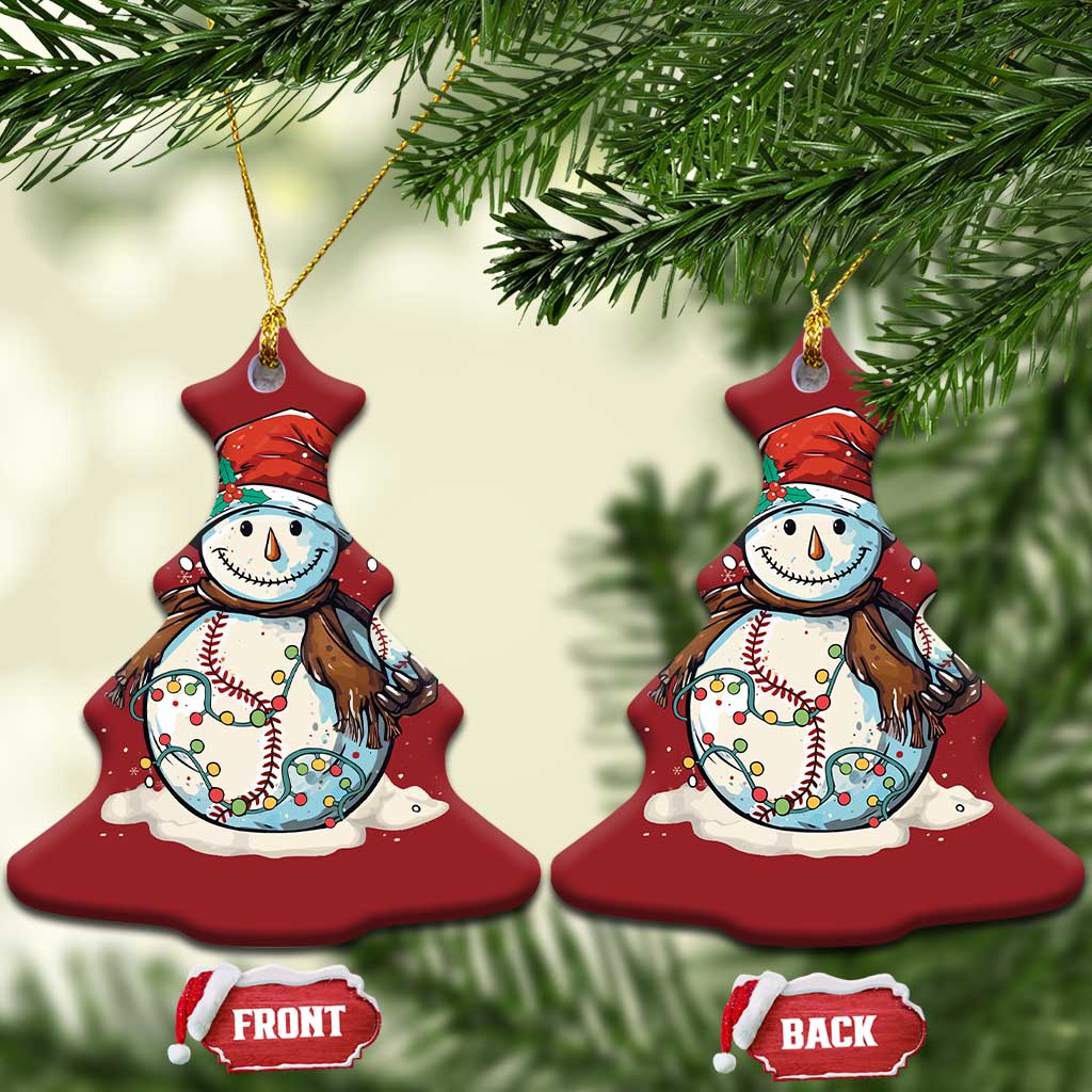 Funny Xmas Baseball Christmas Ornament Cute Snowman Baseball Players Santa Hat TS11