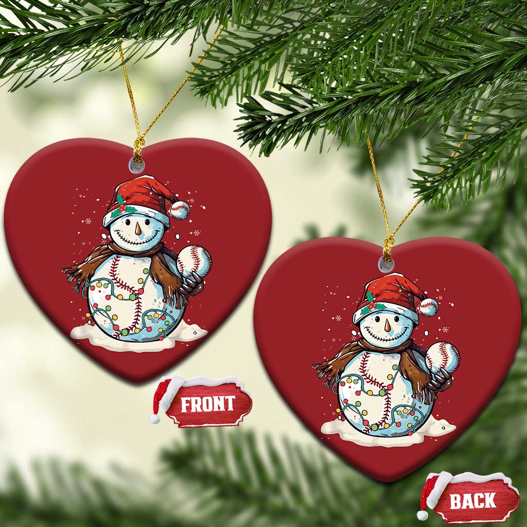 Funny Xmas Baseball Christmas Ornament Cute Snowman Baseball Players Santa Hat TS11
