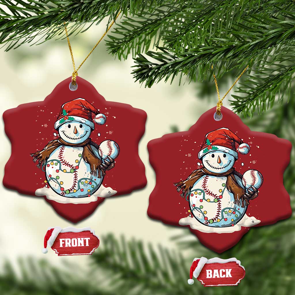 Funny Xmas Baseball Christmas Ornament Cute Snowman Baseball Players Santa Hat TS11