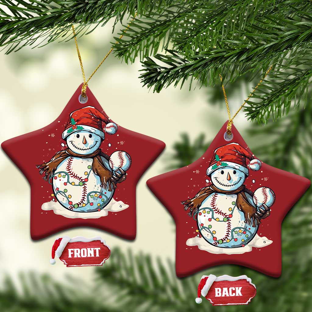 Funny Xmas Baseball Christmas Ornament Cute Snowman Baseball Players Santa Hat TS11