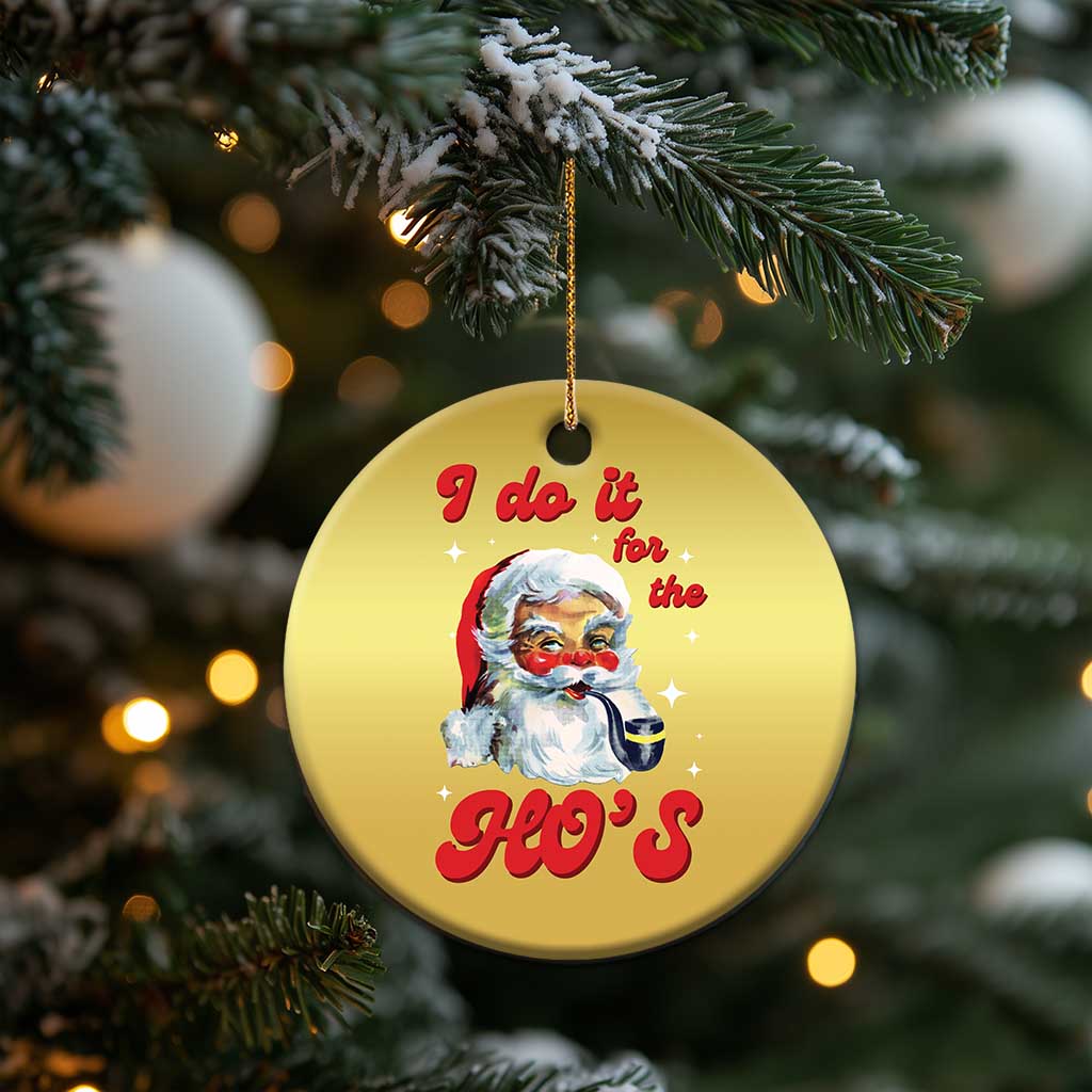 Funny I Do It For The Ho's Christmas Ornament Xmas Black Naughty Santa TS11