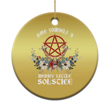 Have Yourself A Merry Little Solstice Christmas Ornament Yule Pagan Xmas Pentagram TS11