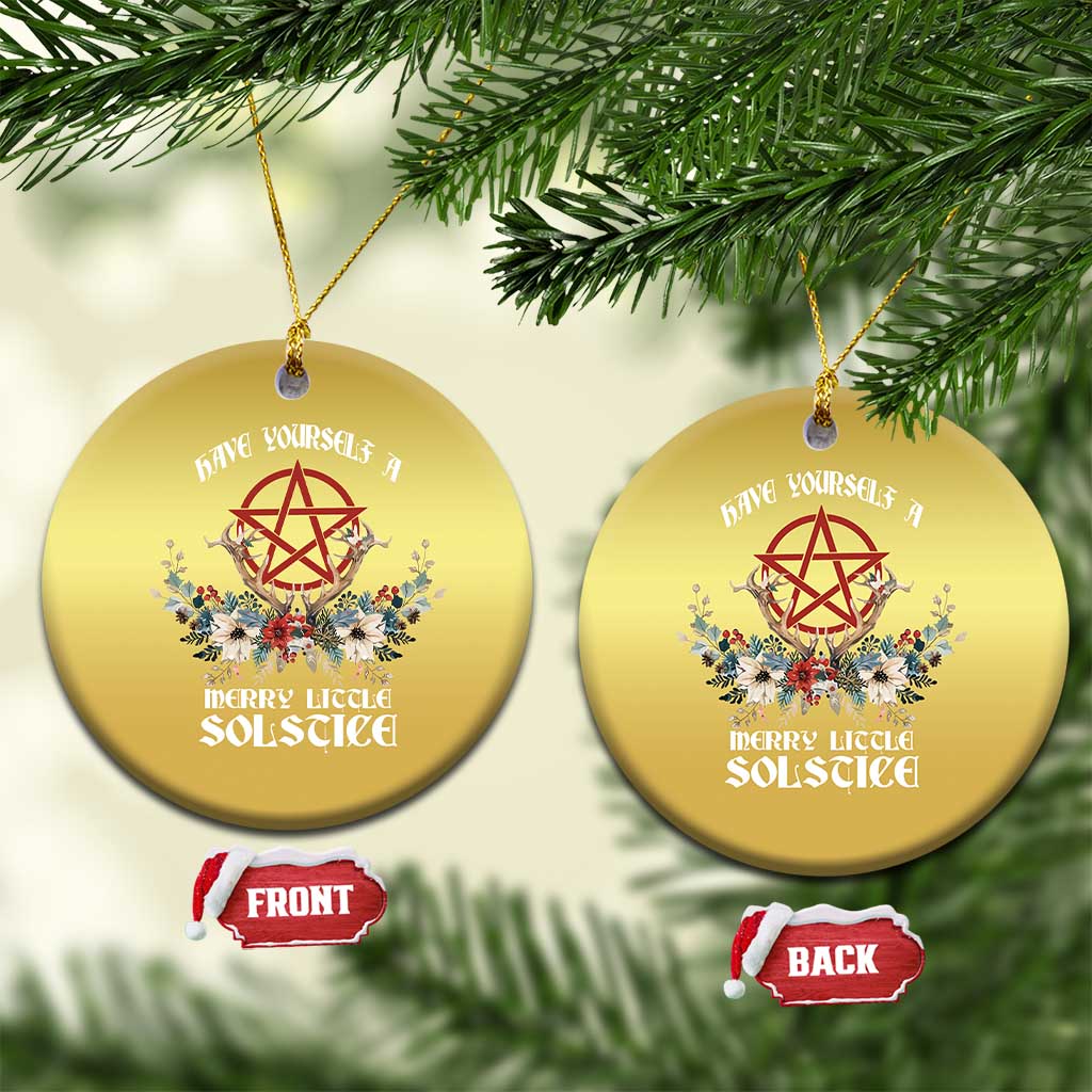 Have Yourself A Merry Little Solstice Christmas Ornament Yule Pagan Xmas Pentagram TS11