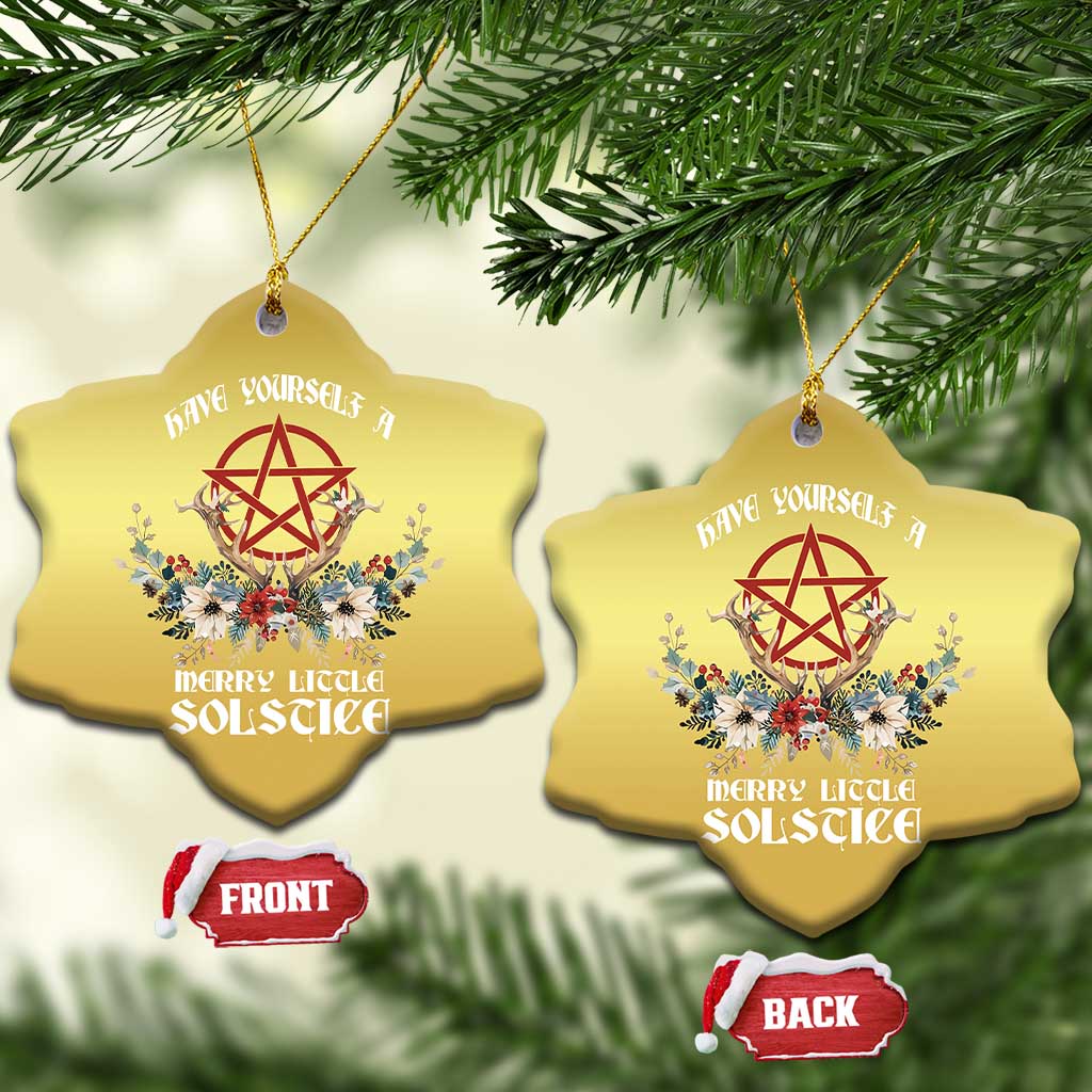 Have Yourself A Merry Little Solstice Christmas Ornament Yule Pagan Xmas Pentagram TS11