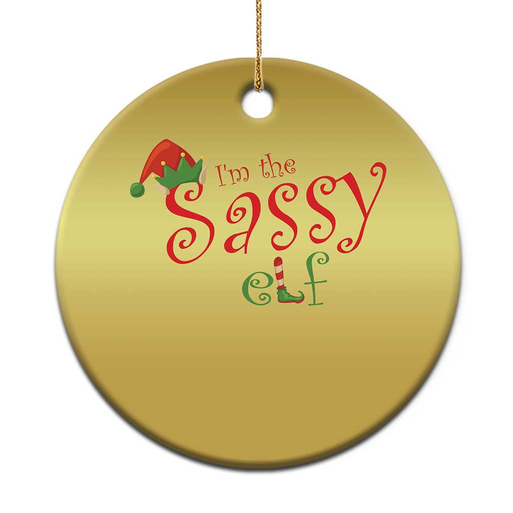 Funny Xmas Elf Christmas Ornament I'm The Sassy Elf Family Matching TS11