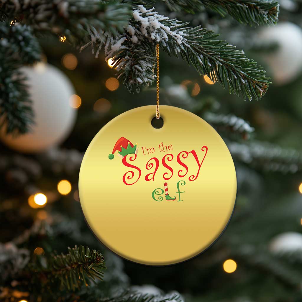Funny Xmas Elf Christmas Ornament I'm The Sassy Elf Family Matching TS11