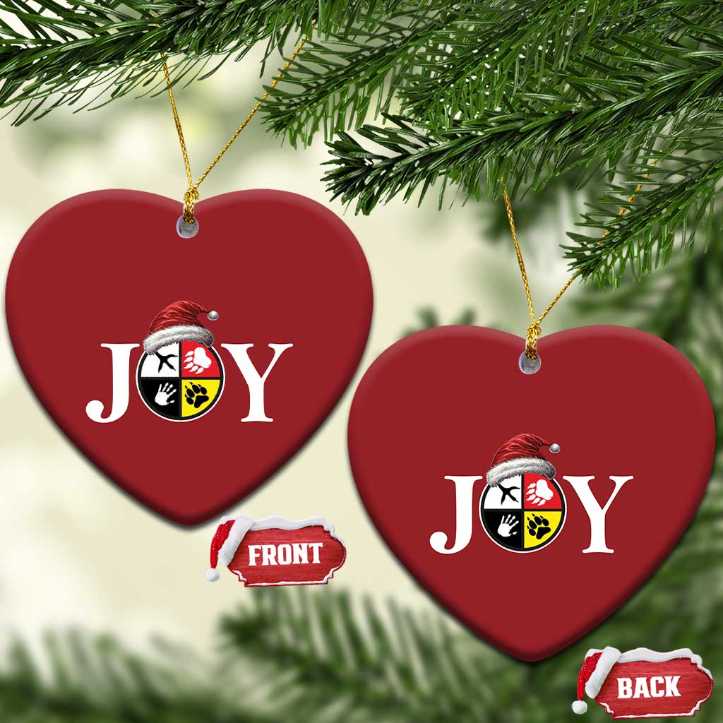 Xmas Native American Joy Medicine Wheel Santa Hat Christmas Ornament TS11