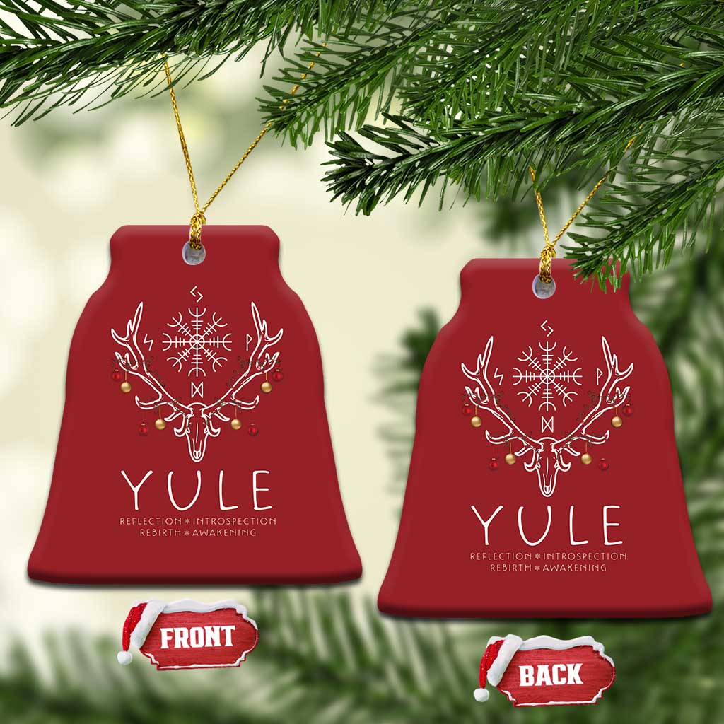 Yule Pagan Christmas Ornament Reflection Introspection Rebirth Awakening Vegvísir Symbol TS11