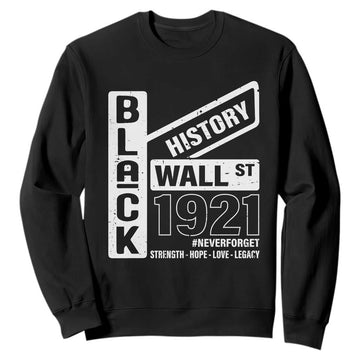 Never Forget Black Wall Street 1921 Sweatshirt Tulsa Black History Month African American Heritage TS11