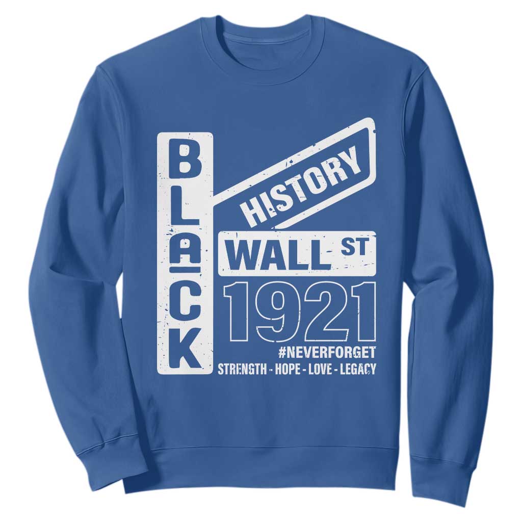 Never Forget Black Wall Street 1921 Sweatshirt Tulsa Black History Month African American Heritage TS11