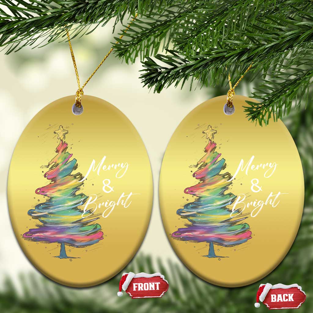 Xmas Christmas Ornament Merry And Bright Colorful Xmas Tree TS11