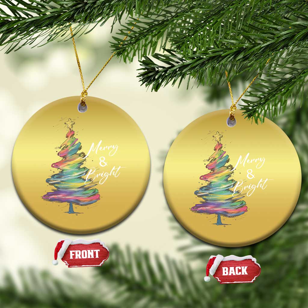 Xmas Christmas Ornament Merry And Bright Colorful Xmas Tree TS11