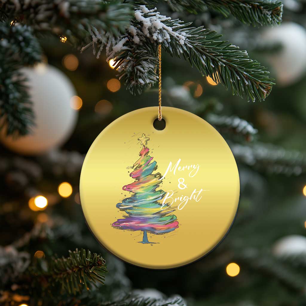 Xmas Christmas Ornament Merry And Bright Colorful Xmas Tree TS11