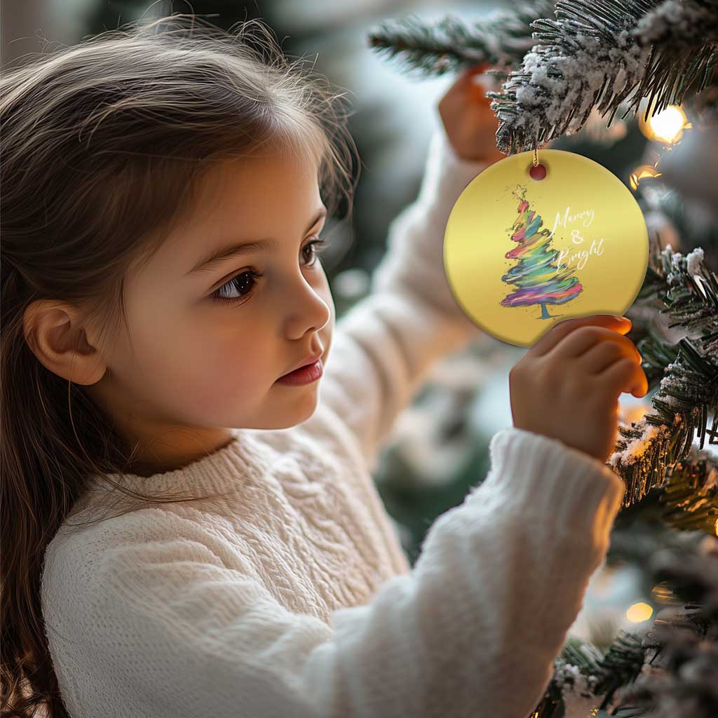Xmas Christmas Ornament Merry And Bright Colorful Xmas Tree TS11