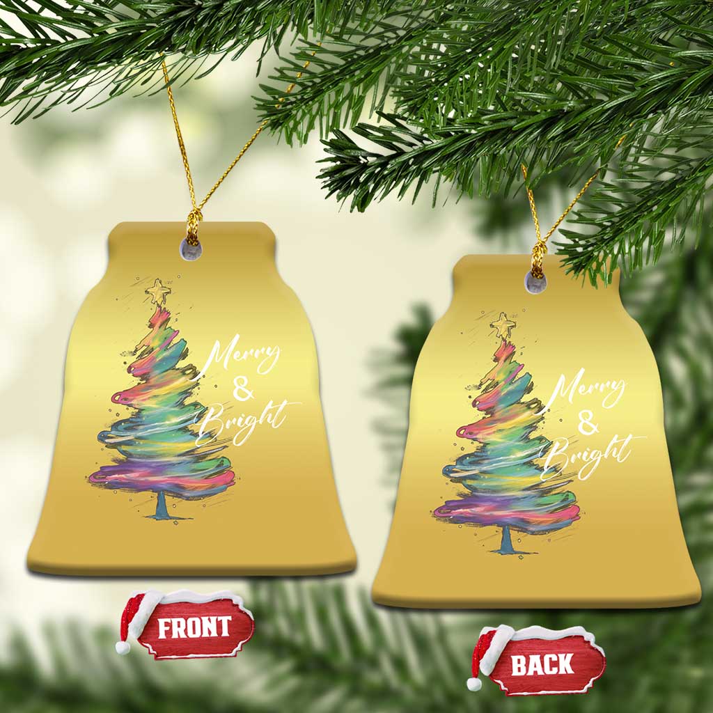 Xmas Christmas Ornament Merry And Bright Colorful Xmas Tree TS11