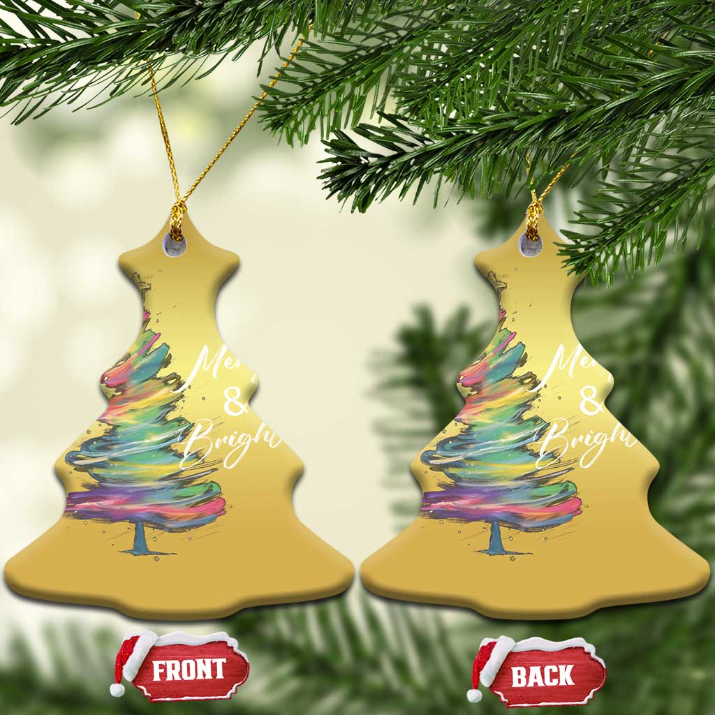 Xmas Christmas Ornament Merry And Bright Colorful Xmas Tree TS11