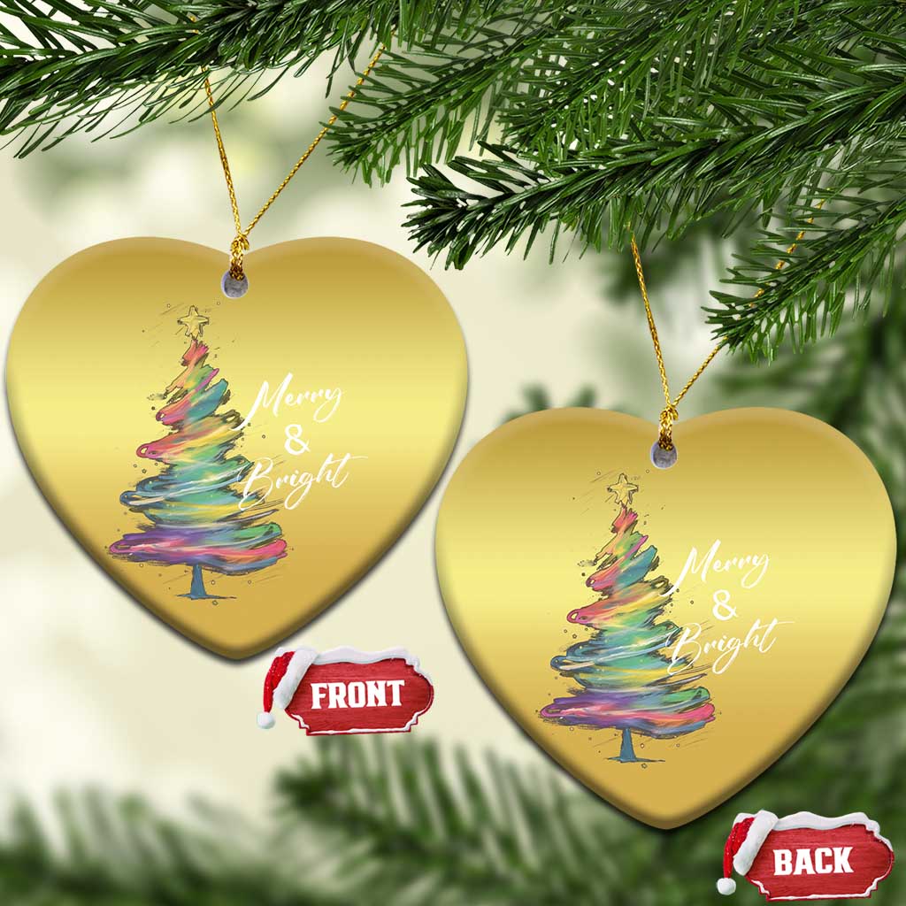Xmas Christmas Ornament Merry And Bright Colorful Xmas Tree TS11
