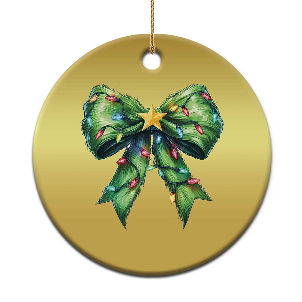 Funny Christmas Coquette Christmas Ornament Green Xmas Tree Bow TS11