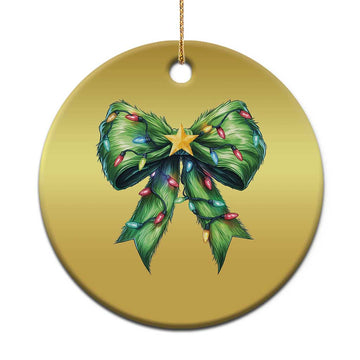 Funny Christmas Coquette Christmas Ornament Green Xmas Tree Bow TS11
