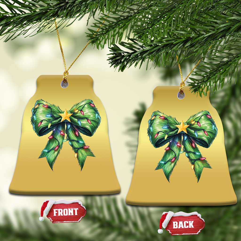 Funny Christmas Coquette Christmas Ornament Green Xmas Tree Bow TS11