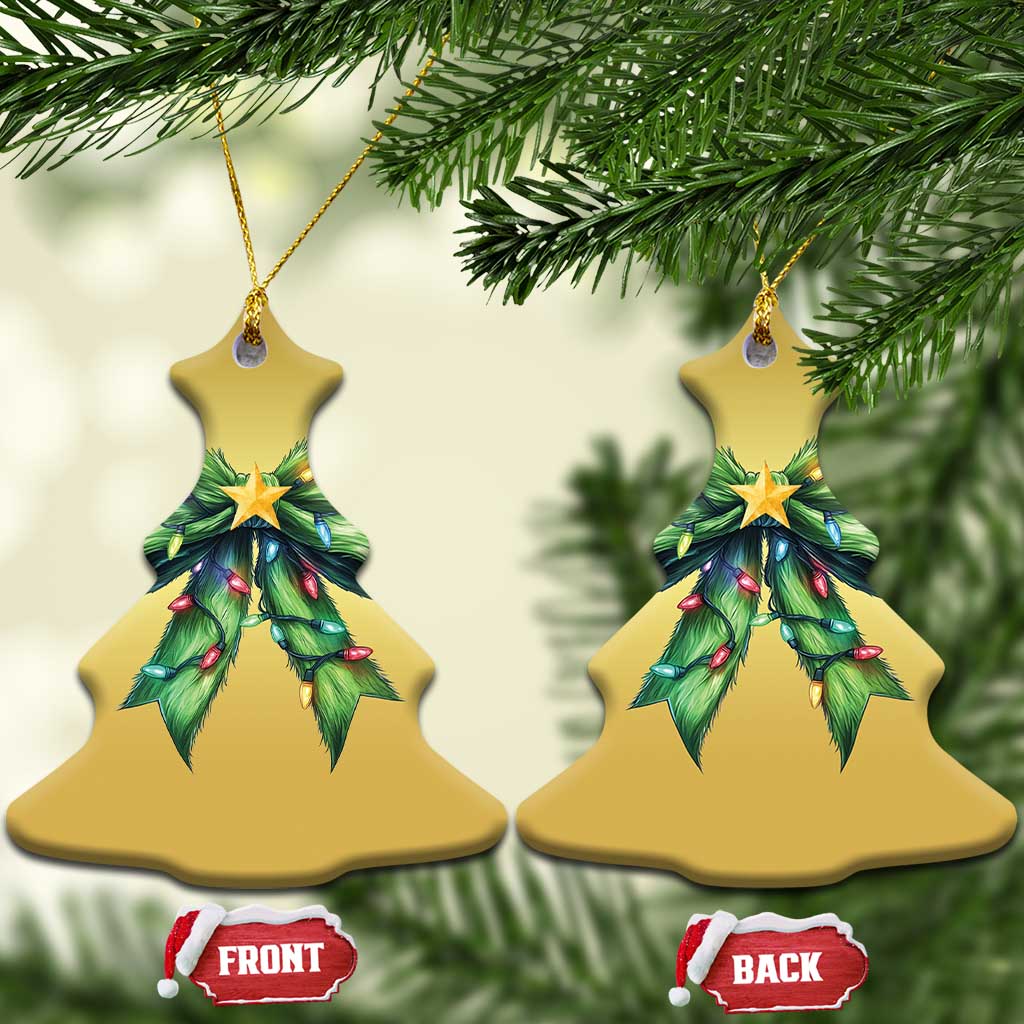 Funny Christmas Coquette Christmas Ornament Green Xmas Tree Bow TS11