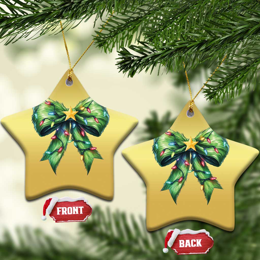 Funny Christmas Coquette Christmas Ornament Green Xmas Tree Bow TS11