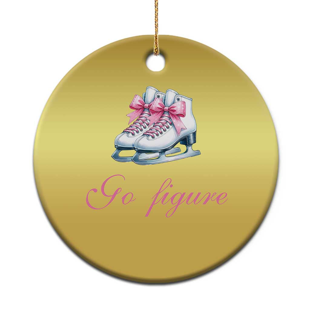 Figure Skater Christmas Ornament Go Figure Coquette Pink Bow Ice Skating TS11