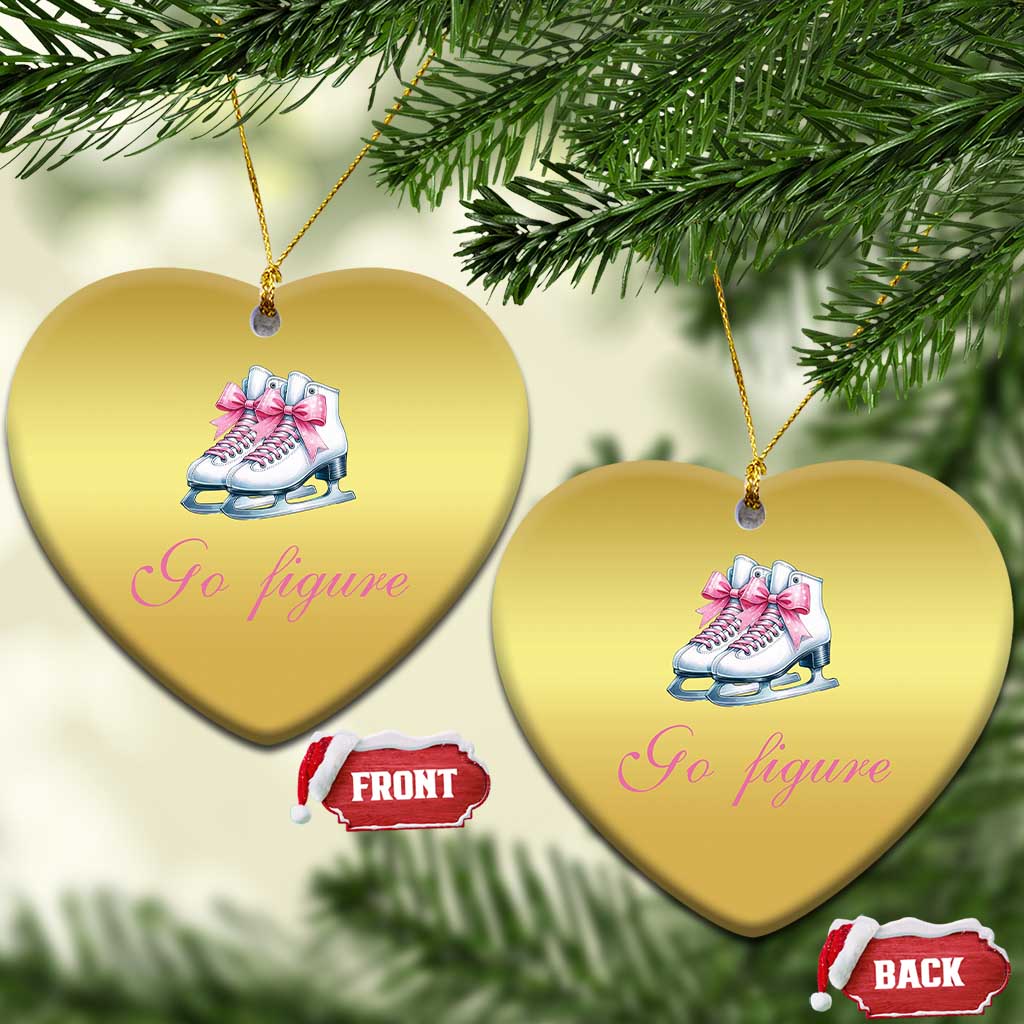 Figure Skater Christmas Ornament Go Figure Coquette Pink Bow Ice Skating TS11