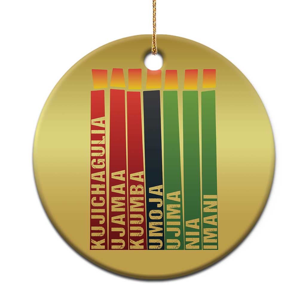 The 7 Principles Of Kwanzaa Christmas Ornament Kinara Candles African Heritage TS11