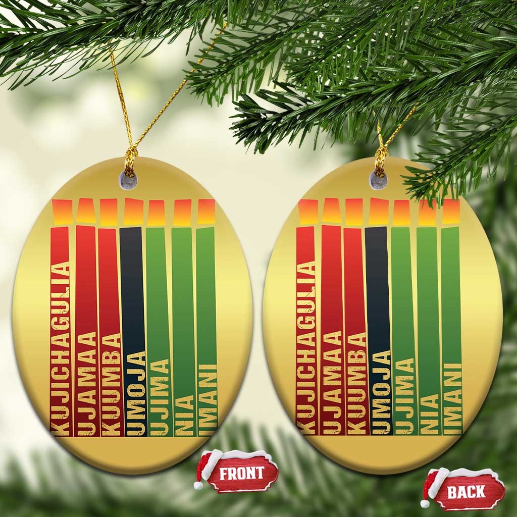 The 7 Principles Of Kwanzaa Christmas Ornament Kinara Candles African Heritage TS11