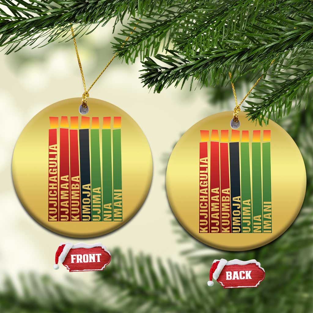 The 7 Principles Of Kwanzaa Christmas Ornament Kinara Candles African Heritage TS11
