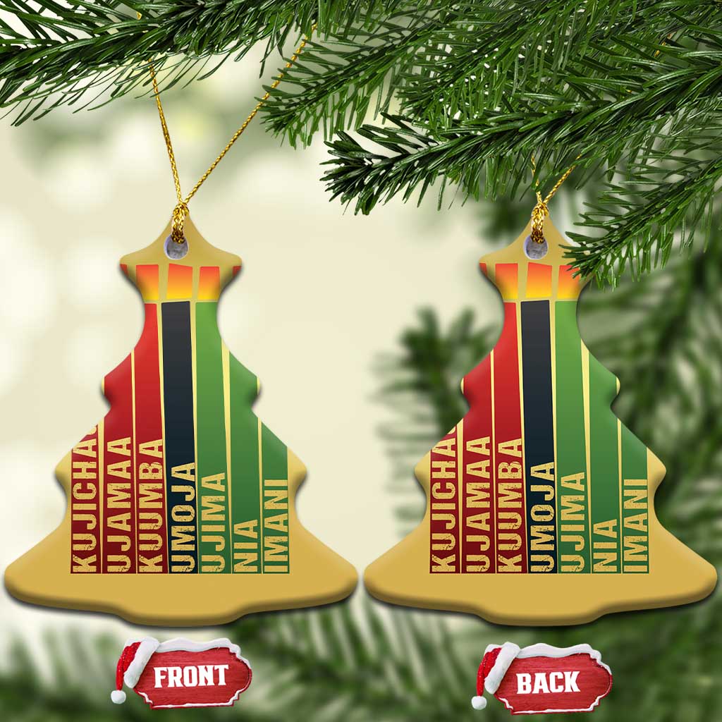 The 7 Principles Of Kwanzaa Christmas Ornament Kinara Candles African Heritage TS11