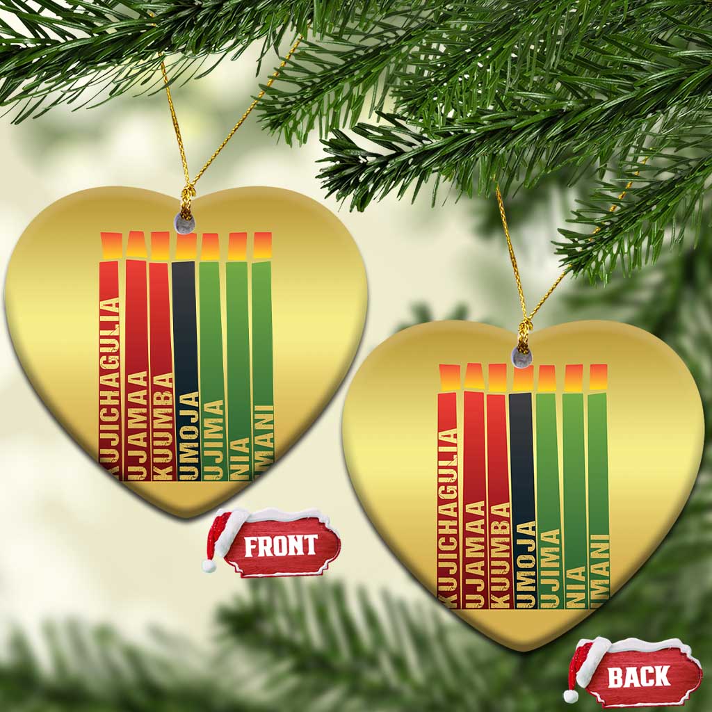 The 7 Principles Of Kwanzaa Christmas Ornament Kinara Candles African Heritage TS11