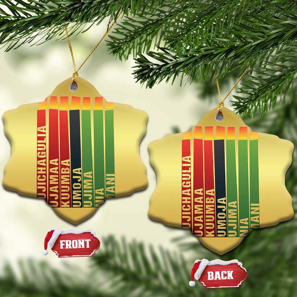 The 7 Principles Of Kwanzaa Christmas Ornament Kinara Candles African Heritage TS11