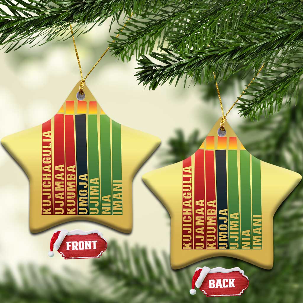 The 7 Principles Of Kwanzaa Christmas Ornament Kinara Candles African Heritage TS11