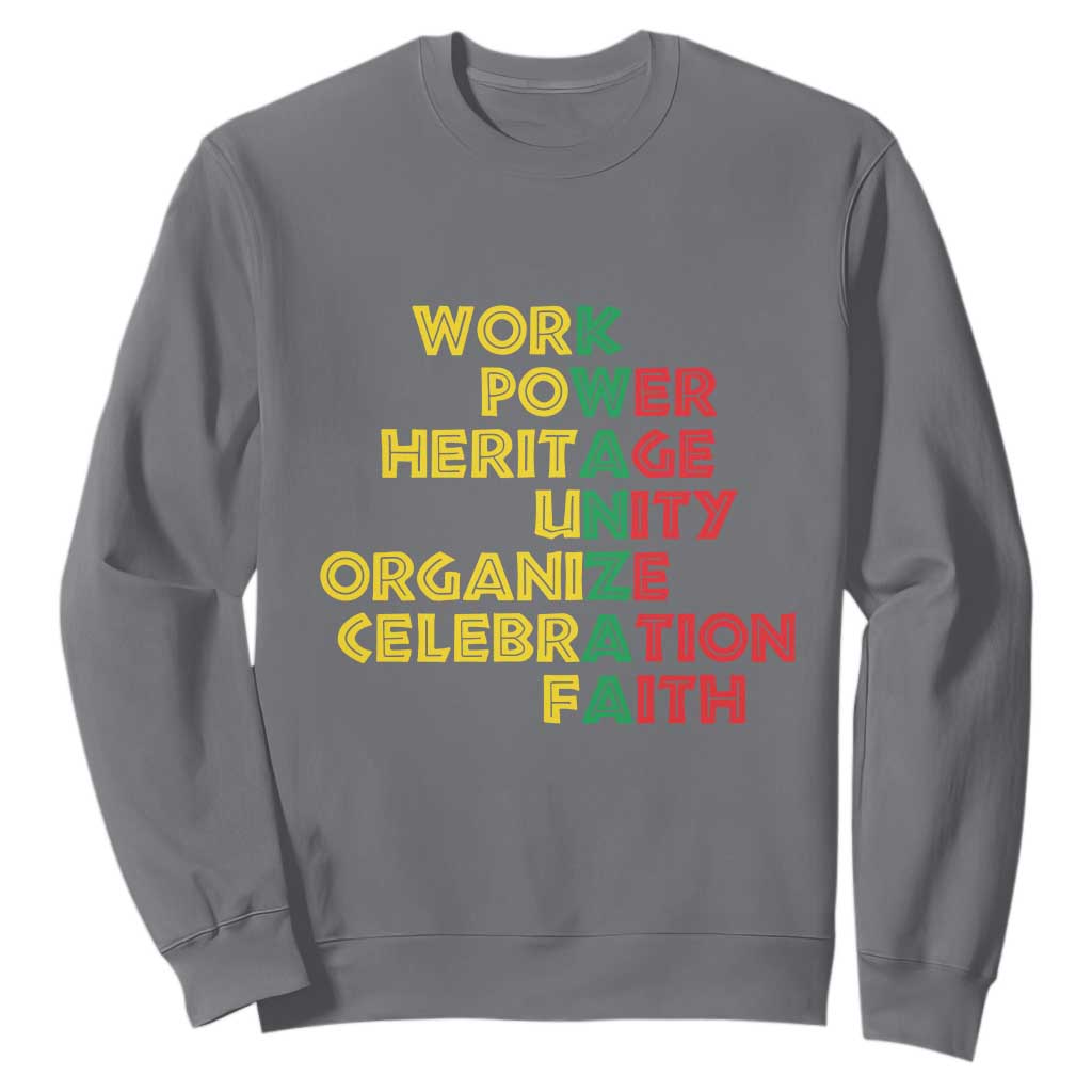 Kwanzaa Sweatshirt Work Power Heritage Unity Organize Celebration Faith Christmas African American TS11