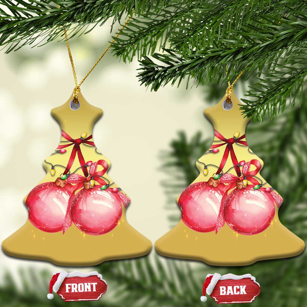 Xmas Coquette Pink Baubles Bow Christmas Ornament TS11